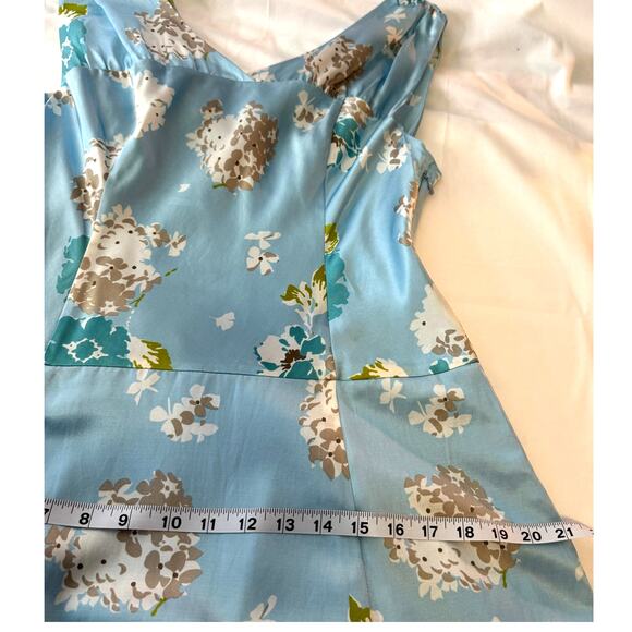Pendleton Wms Sz 8 Blue Floral Print Silk Blend Midi Dress Fairycore Feminine - Picture 14 of 16